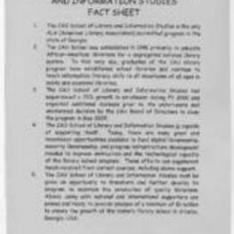 A CAU School of Library and Information Science fact sheet.