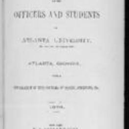 Catalogue of the Officers and Students of Atlanta University, 1876