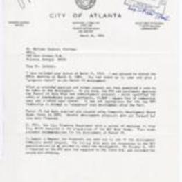 Correspondence from Commissioner D. Scott Carlson to NPU-L Wallace Jackson concerning Vine City housing planning.