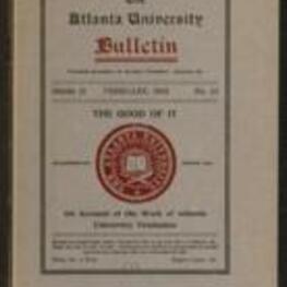 The Atlanta University Bulletin (newsletter), s. II no. 54: The Good Of It, February 1924