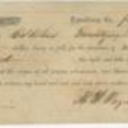A receipt of a slave sale from H.S. Rogers to C.I Bliss on July 31, 1863.