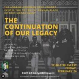 Black History Month Event, The Continuation of Our Legacy, February 26, 2021