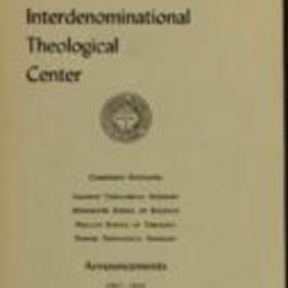 Bulletin of the Interdenominational Theological Center Vol. 8, March 1967