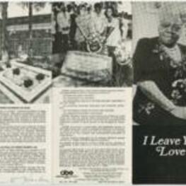 National Council of Negro Women brochure on Mary McLeod Bethune and Bethune-Cookman College. 2 pages.