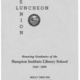 A program for a reunion luncheon.