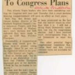 A newspaper clipping referencing Vernon Jordan and Ben Brown's possible run for Congress. 1 page.
