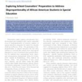 Exploring School Counselors' Preparation to Address Disproportionality of African American Students in Special Education