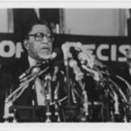 Joseph E. Lowery speaking at a press conference.