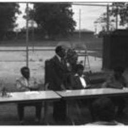 John R. Lewis speaks at a panel event.