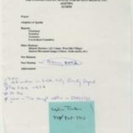 An agenda for the Committee on the Appeal For Human Rights held on November 18th, 2000 with personal notes. 1 page.