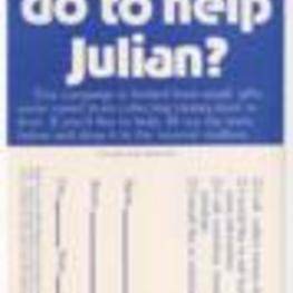 A campaign mailer requesting volunteers and donations for Julian Bond's 1976 political campaign.