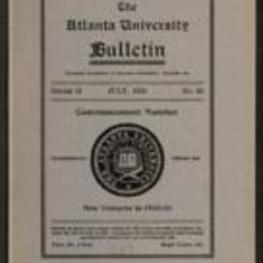 The Atlanta University Bulletin (newsletter), s. II no. 56: Commencement Number, July 1924