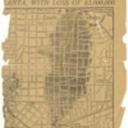 Newspaper clipping with map of Atlanta fire, Presbyterians, and divorce for heiress from the New York Herald. 2 pages.