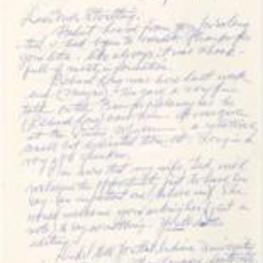 Correspondence from Hale Woodruff to Winifred Stoelting regarding a talk by Richard Long at the Studio Museum, an honorary doctorate presented to Woodruff, and Stoelting's thesis deadlines. 3 pages.