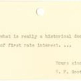 Notes written by R. F. Scott regarding Thomas Clarkson's journal.