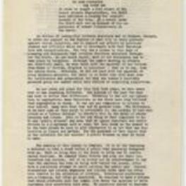 A summarization of protest demonstration by John Stapleton. The protest was supported by 24 Southern ministers in Atlanta, Georgia in protesting against racial injustice with political leaders. Religious leaders allied with political figures urged love and reconciliation in America. 3 pages.