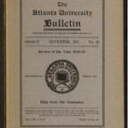 The Atlanta University Bulletin (newsletter), s. II no. 45: Review of the Year, November 1921
