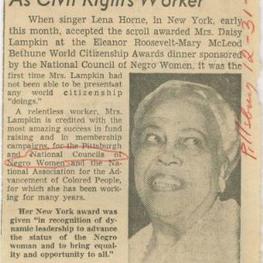 Founded in 1942 by African American businessman John H. Johnson, the Johnson Publishing Company, Inc. published Ebony and Jet magazines, as well as other publications. This collection contains newspapers clippings, press releases, and more used as research for the various publications. The collection includes newspaper clippings on various prominent African American women, such Daisy Bates, Mary McLeod Bethune, Fannie Lou Hamer, Dorothy Height, Mary Church Terrell, Sojourner Truth, Diane Nash, Rosa Parks, and Pauli Murray. It also contains newspaper clippings and press releases on various African American organizations, such as the League of Women Voters, the National Council of Negro Women, and the National Women’s Committee for Civil Rights.

At the AUC Robert W. Woodruff Library we are always striving to improve our digital collections. We welcome additional information about people, places, or events depicted in any of the works in this collection. To submit information, please contact us at DSD@auctr.edu.