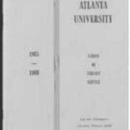 A booklet full of information pertaining to Atlanta University's School of Library and Information Service during the 1965/1966 school year.