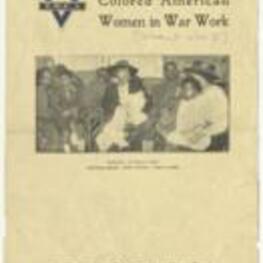 Y.W.C.A. Colored American Women in War Work newsletter detailing the hostess houses, women in industry, and war time activities. 4 pages.