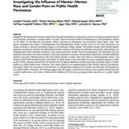 Investigating the Influence of Mentor-Mentee Race and Gender Pairs on Public Health Persistence
