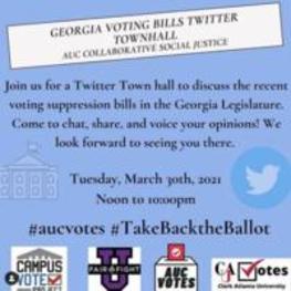 Georgia Voting Bills Twitter Townhall, March 30, 2021
