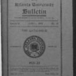 The Atlanta University Bulletin (catalogue), s. II no. 47:1921-22