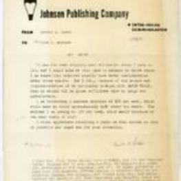 A memo sent to John H. Johnson from Carole A. Parks about a raise.