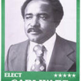 A poster depicting a portrait of Carl Ware. Written on recto: Elect Carl Ware - President of Atlanta City Council. October 4th election. Paid for by the Carl Ware Campaign Committee, Lottie H. Watkins.