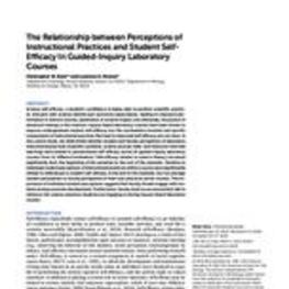 The Relationship Between Perceptions of Instructional Practices and Student Self-Efficacy in Guided-Inquiry Laboratory Courses