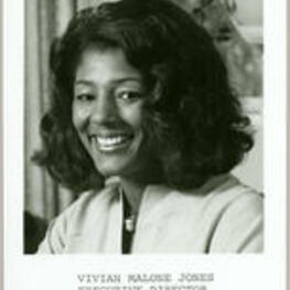 Portrait of Vivian Malone Jones. Written on recto: Vivian Malone Jones, Executive Director, Voter Education Project, INC.