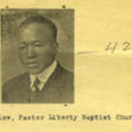 Witten on recto: Rev. J. J. Clow, Pastor Liberty Baptist Church, Atlanta, Georgia.