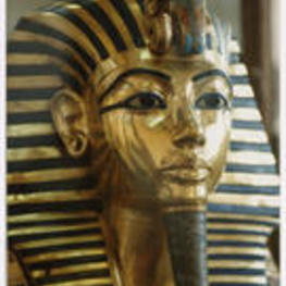 A close up view of a pharaoh's sarcophagus.