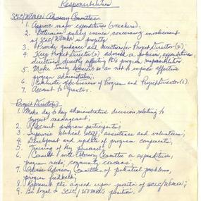 SCLC/W.O.M.E.N. Responsibilities Notes, circa 1984