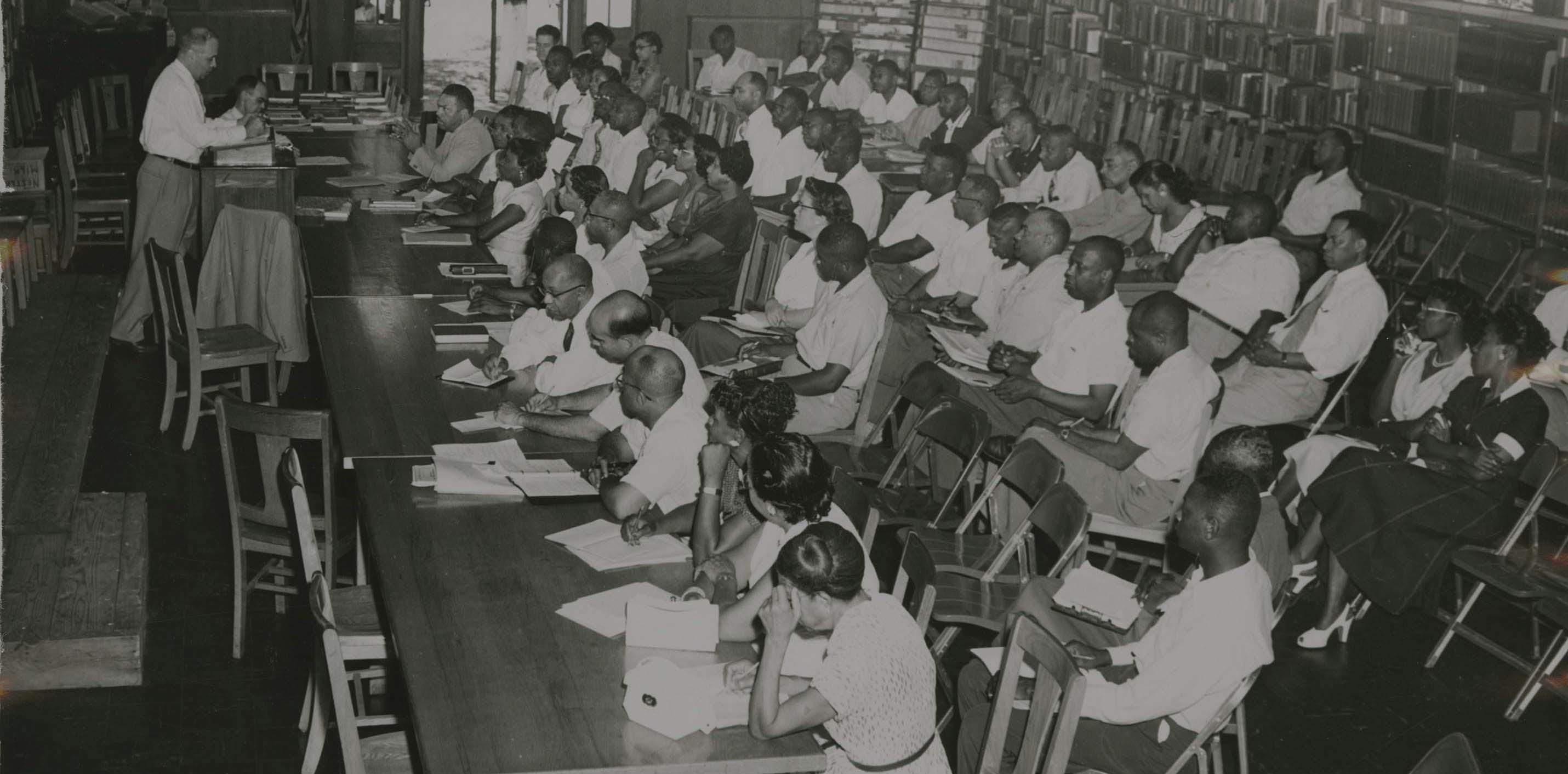 The Southern Education Foundation records include the administrative files of the John F. Slater Fund (1882-1937), the Negro Rural School Fund (Anna T. Jeanes Fund)(1907-1937), and the Southern Education Foundation (SEF). The records of these organizations document the activities of philanthropists and educators in helping to provide African Americans in the South with greater educational opportunities. The records of both the John F. Slater Fund and the Anna T. Jeanes Fund include minutes of meetings, annual reports, financial records, and application forms from various states requesting educational aid. The materials in this digital collection represent photographs and scrapbooks ranging from the 1930s to the 1960s. and audio recordings from a meeting in 1997.

At the AUC Robert W. Woodruff Library we are always striving to improve our digital collections. We welcome additional information about people, places, or events depicted in any of the works in this collection. To submit information, please contact us at DSD@auctr.edu. 