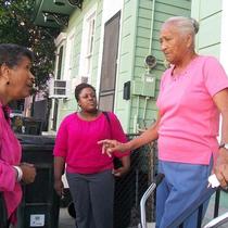 Gloria Gayles and a Spelman SIS student Talk with Marion Theresa Coleman, circa 2009