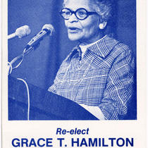 Re-elect Grace Towns Hamilton postcard, 1984