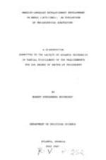 Marxist-Leninist revolutionary development in Benin (1975-1985): an evaluation of philosophical adaptation, 1987