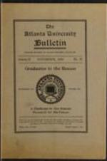 The Atlanta University Bulletin (newsletter), s. II no. 37: Graduates to the Rescue, November 1919