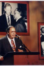 Former Atlanta Mayor Maynard Jackson speaks at a tribute event to mark Joseph E. Lowery's retirement as president of the Southern Christian Leadership Conference.