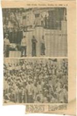 Pictoral article about students from the University of the West Indies protesting against the government banning of Walter Rodney from the island.
