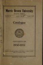 Morris Brown College Catalog 1930-1931