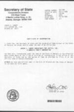 Incorporation papers for Joseph E. Lowery Consultants For Justice, Inc. 2 pages.
