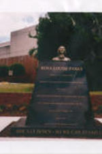 A photo of the Rosa Parks monument located on the campus of Alabama State University that was presented by SCLC/W.O.M.E.N.