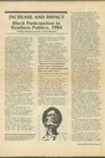 "Increase and Impact: Black participation in Southern politics, 1984", and "Project votes reaches the poor". 8 pages.