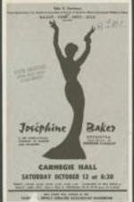 A flier advertising Josephine Baker's performance at Carnegie Hall.