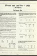 "Women and the Vote - 1984" A fact sheet on the wage gender gap which includes data and historical context. 4 pages.