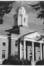 Exterior of Harkness Hall. Written on verso: Construction of Atlanta University's Administration Building