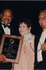Joseph and Evelyn Lowery pose for a photo with Reverend Jesse Jackson at the 20th Annual SCLC/W.O.M.E.N. Drum Major for Justice Awards dinner. Jackson was the recipient of the Drum Major for Justice Award for World Peace.