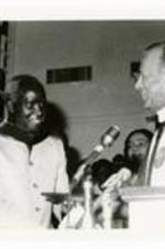 Written on verso: Zambian President Kenneth Kaunda 1978---Honorary Degree Recipient with Dr. Gloster at Ebenezer Baptist Church.